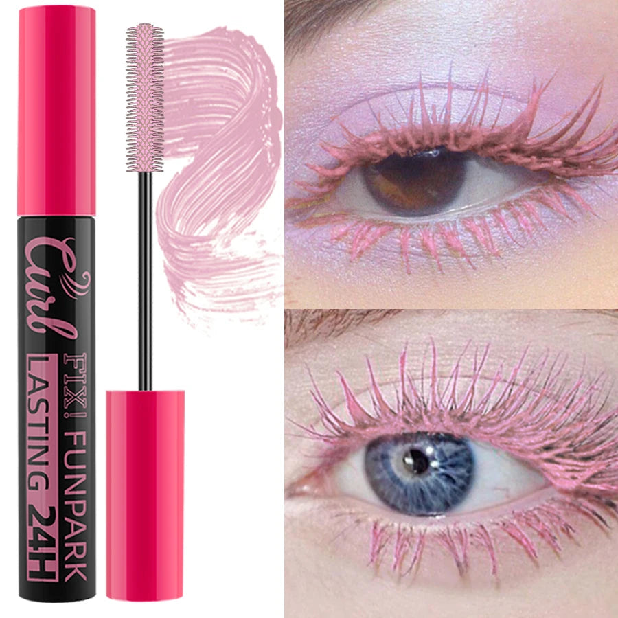 9 Color Mascara Thick Curl Waterproof Natural Eyelash Long Lasting Blue White Green Pink Black Eye Makeup Korean cosmetics