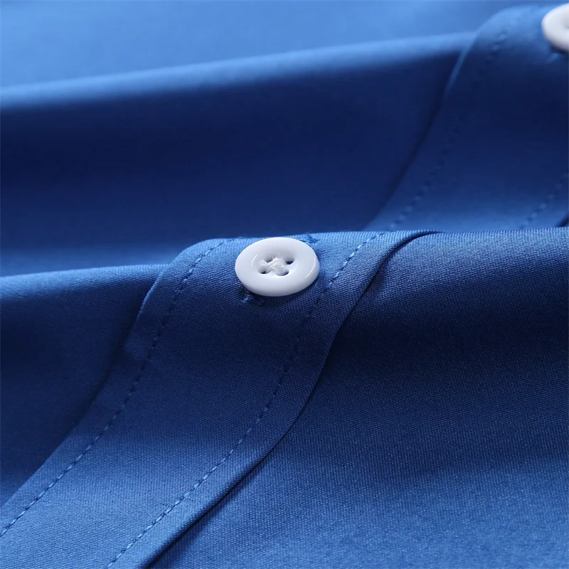 2025 New Men's Button Casual Shirt Blue Black White Wine Red Long Sleeve Lapel Spring Autumn Wedding Party Clothing 6XL