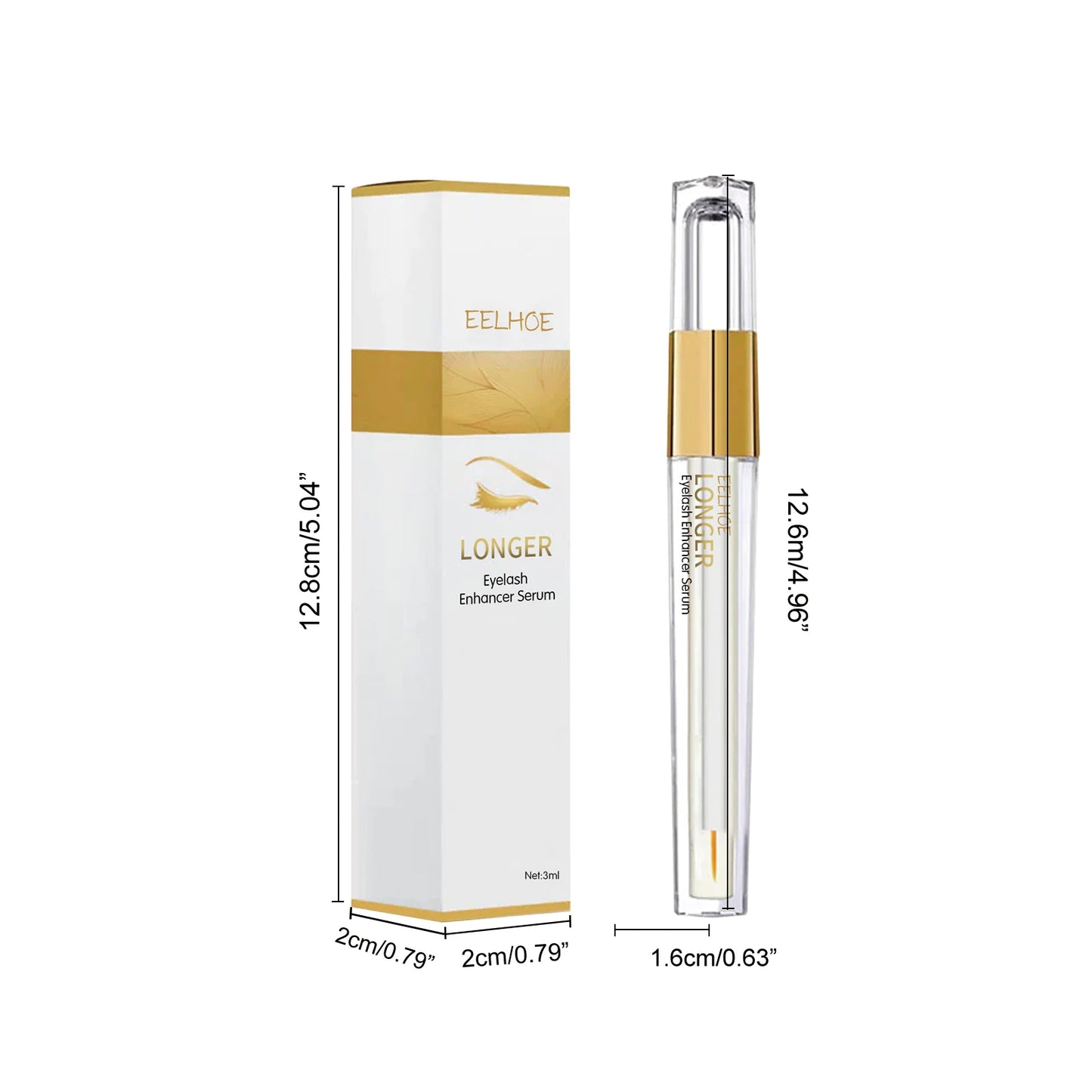 Eelhoe 3ml Eyelash Growth Serum Eyelash Growth Nutrition Enhancer Lengthening Lash Eyebrow Thicker Mascara Eye Lash Lift Serum