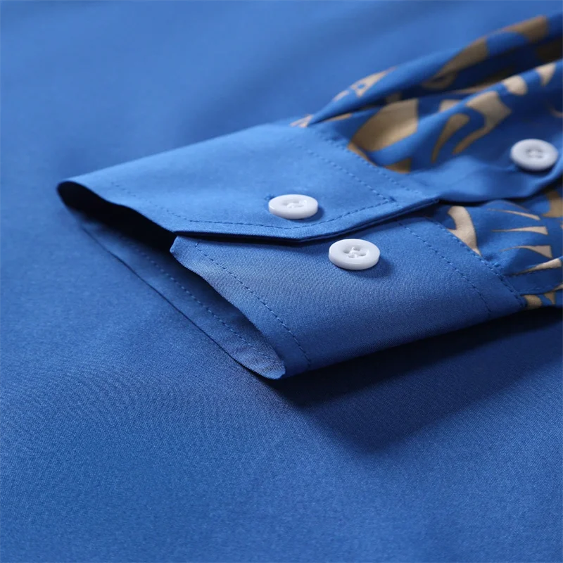 2025 New Men's Button Casual Shirt Blue Black White Wine Red Long Sleeve Lapel Spring Autumn Wedding Party Clothing 6XL