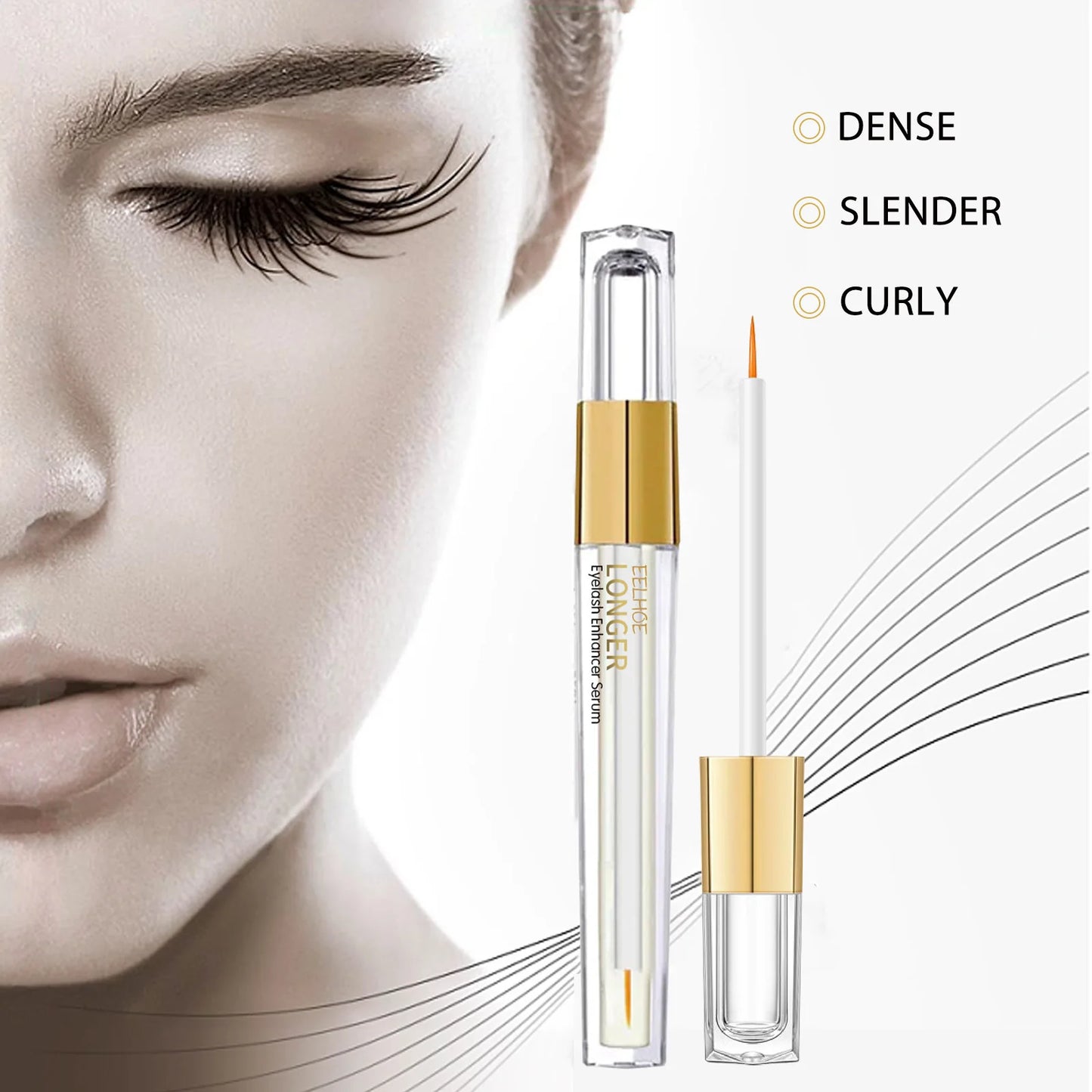 Eelhoe 3ml Eyelash Growth Serum Eyelash Growth Nutrition Enhancer Lengthening Lash Eyebrow Thicker Mascara Eye Lash Lift Serum