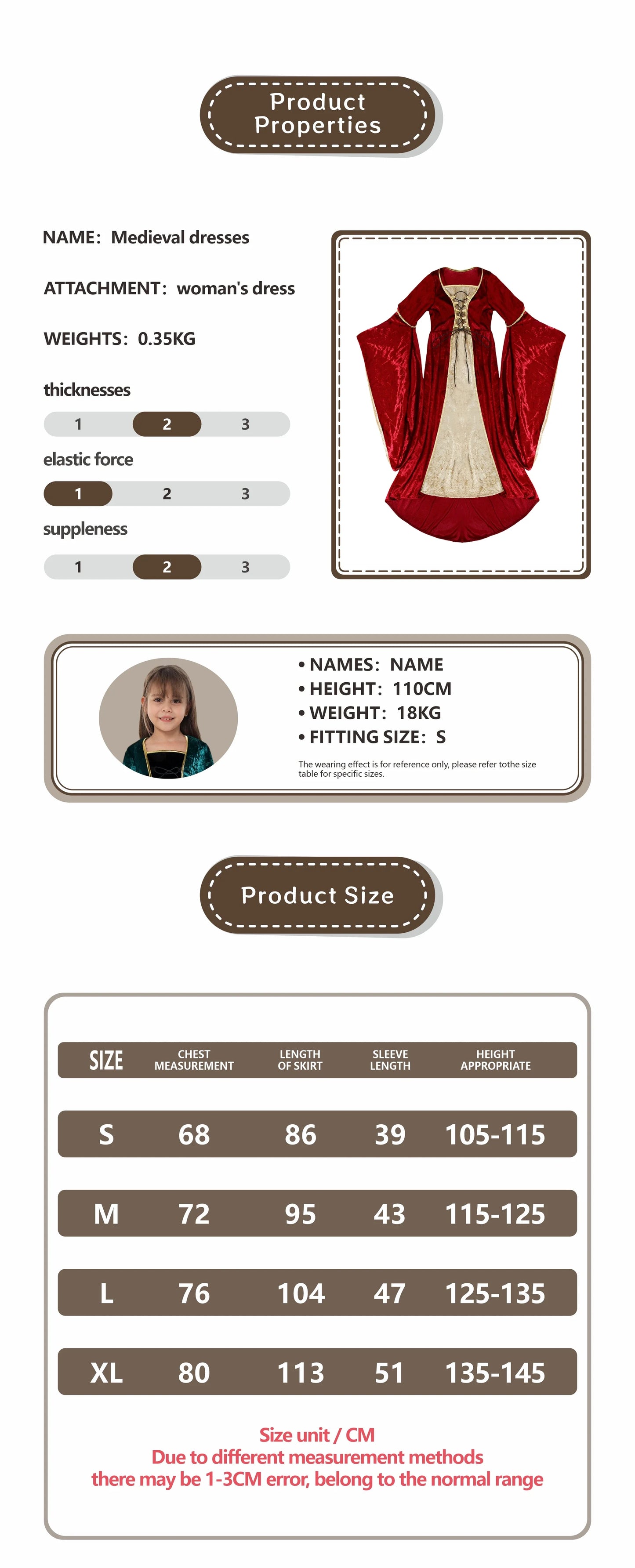 Renaissance Dress for Women Irish Medieval Dresses Victorian Female Costumes Halloween Cosplay Costume Masquerade Party Outf # 1