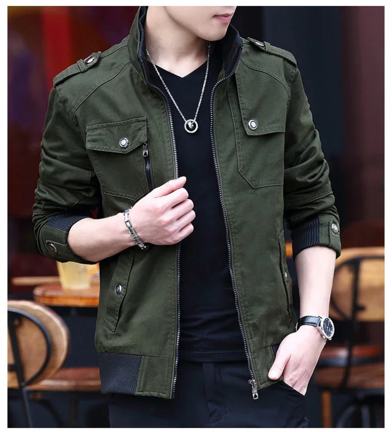 mens cargo jackets New Fashion bomber jacket mens wear simple British style Warm Windproof Jacket and coat baseball jacket male
