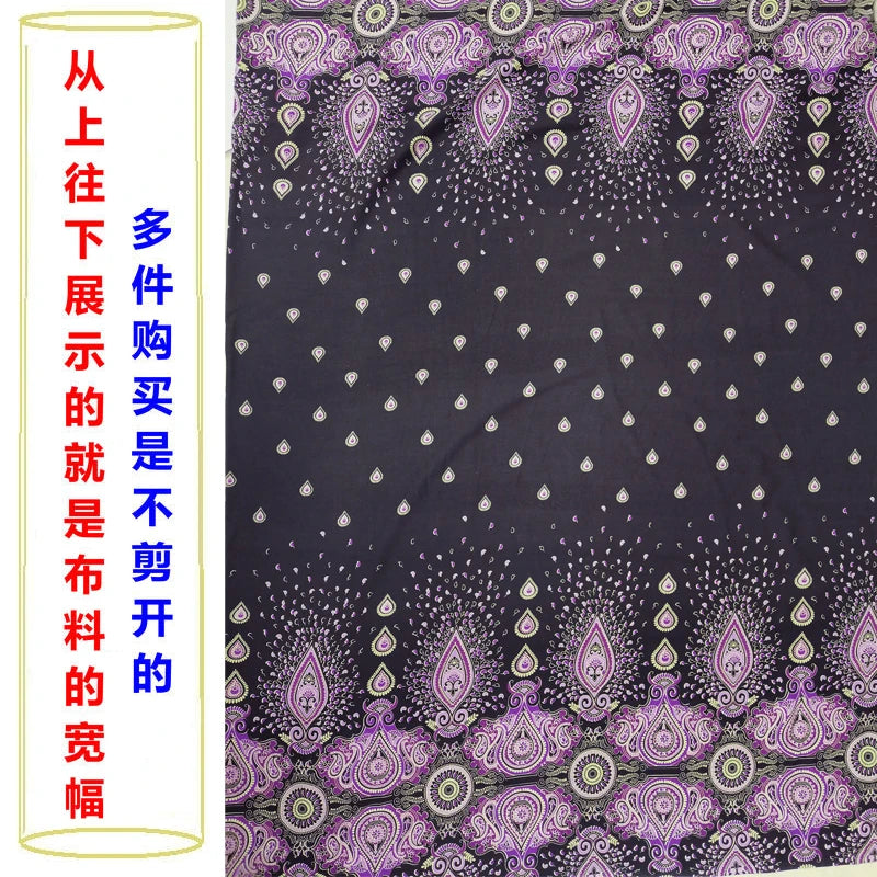 Summer Printed Rayon Fabric Soft Comfortable By The Meter for Women\'s Dress Shirts Diy Sewing Cloth Flowers Breathable Green