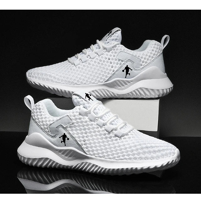 Men Sneakers Lightwhite Breathable Running Shoes for Men Mesh Summer Lace-Up Outdoor Walking Shoe Zapatillas De Deporte