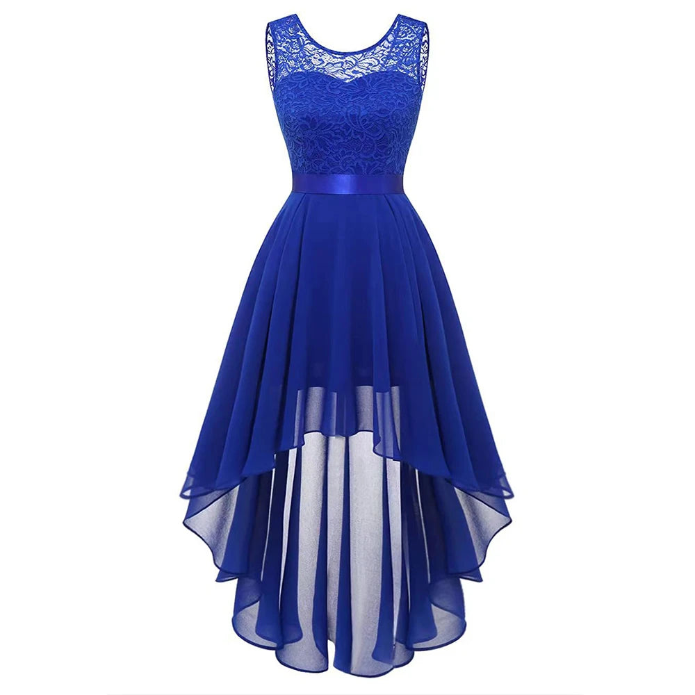 Lady Evening Gowns Dress Plus Size Formal Occas Lace Sleeveless Dress Elegant Solid Fashion Wedding Party Female Dresses