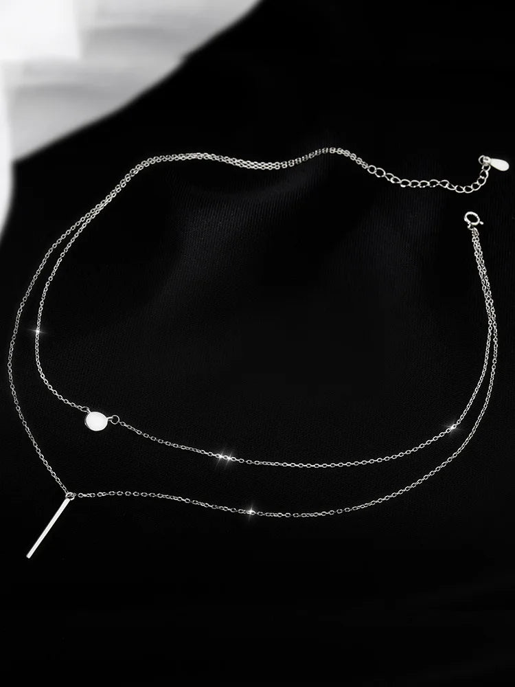 Popular Fashion Double Layer Pendant Necklace For Women Clavicle Chain Luxury Jewelry Chokers Accessories Gift 2022 New