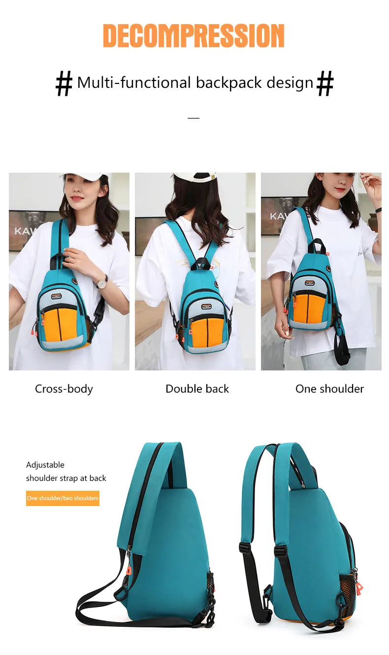 Chest Bag For Men And Women Can Be Worn With One Shoulder And Two Shoulder Crossbody Multifunctional Backpack. Fashion Chest Bag