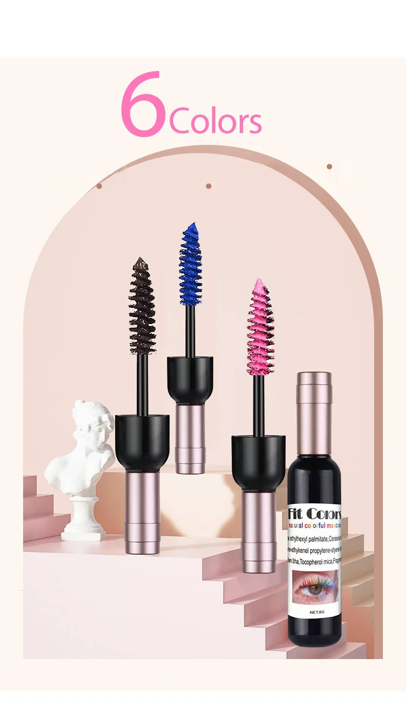 1PC Colorful Eyelash Mascara EyeLashes Extension Curling Lengthen White Purple Cosplay Makeup Glitter Point Diamond Mascara