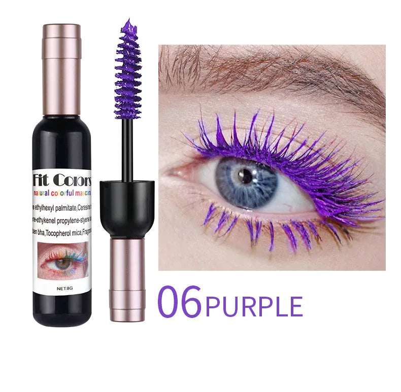 1PC Colorful Eyelash Mascara EyeLashes Extension Curling Lengthen White Purple Cosplay Makeup Glitter Point Diamond Mascara