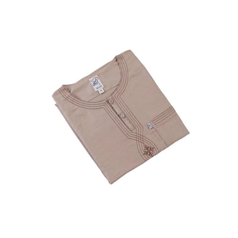 Muslim Abaya Islamic Clothing Men Kaftan Pakistan Muslim Saudi Arabia Djellaba Islam Clothing Afghan Short sleeved Robe Thobe