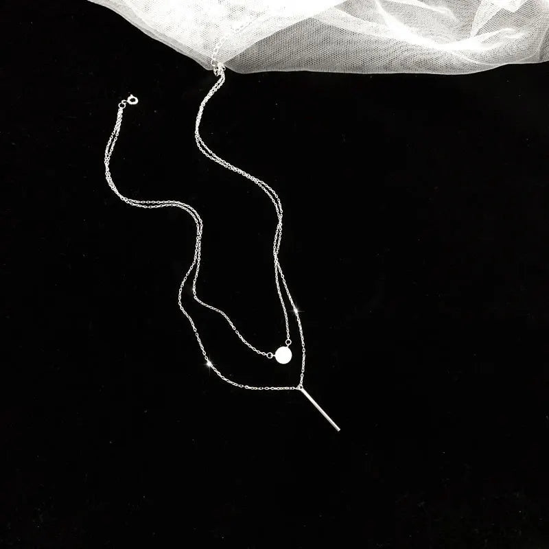 Popular Fashion Double Layer Pendant Necklace For Women Clavicle Chain Luxury Jewelry Chokers Accessories Gift 2022 New