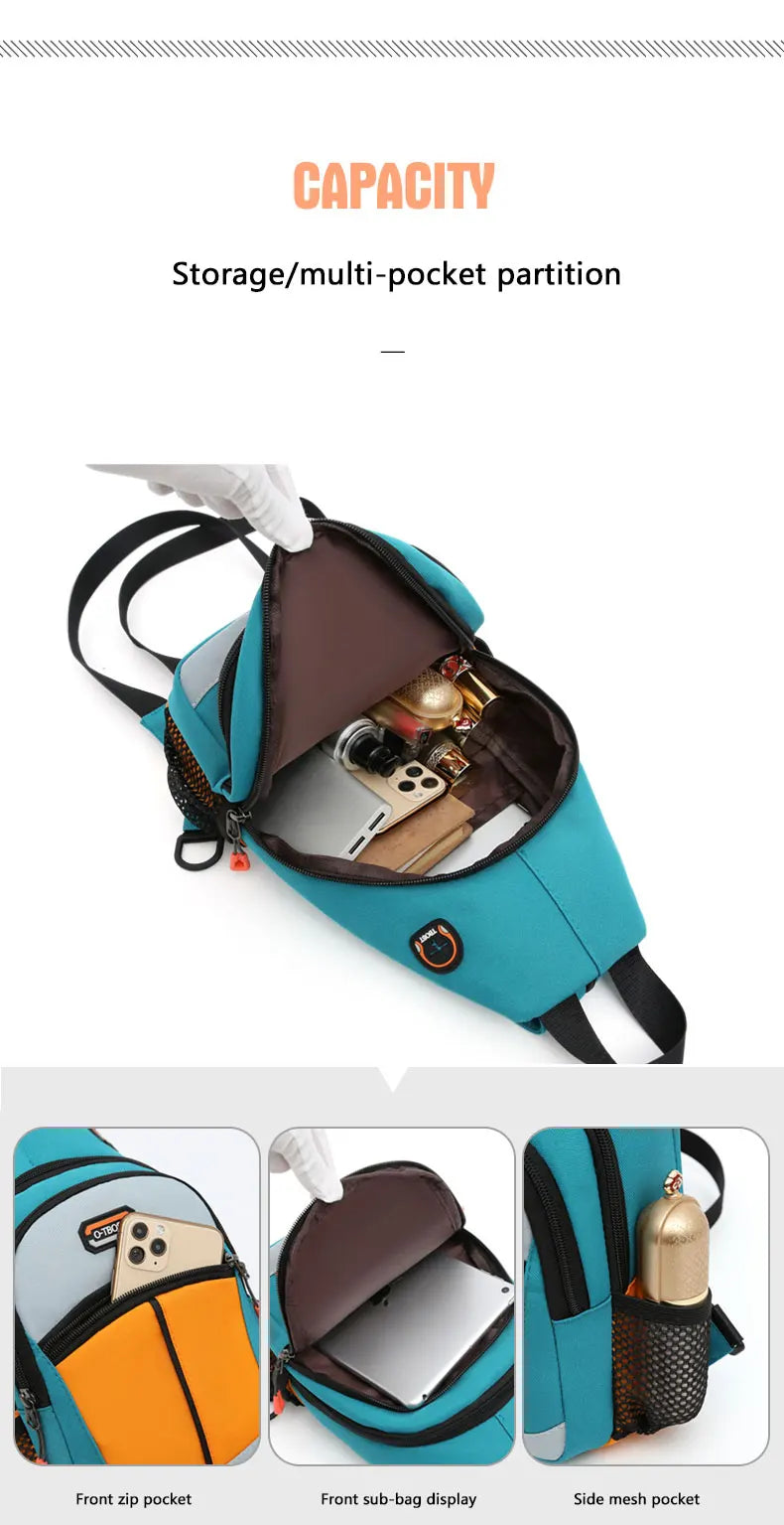 Chest Bag For Men And Women Can Be Worn With One Shoulder And Two Shoulder Crossbody Multifunctional Backpack. Fashion Chest Bag