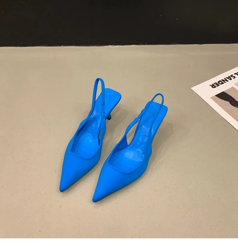 Ladies Shoes 2024 High Quality Slip on Women's Pumps Autumn Pointed Toe Solid Fashion Shallow Mouth High Heels