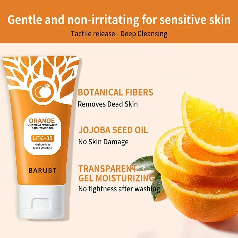 50g Orange Exfoliating Gel For Facial Body Gentle Orange Facial Scrub Body Cleansing Gel Dead Skin Remover Scrub Skin Cleaning
