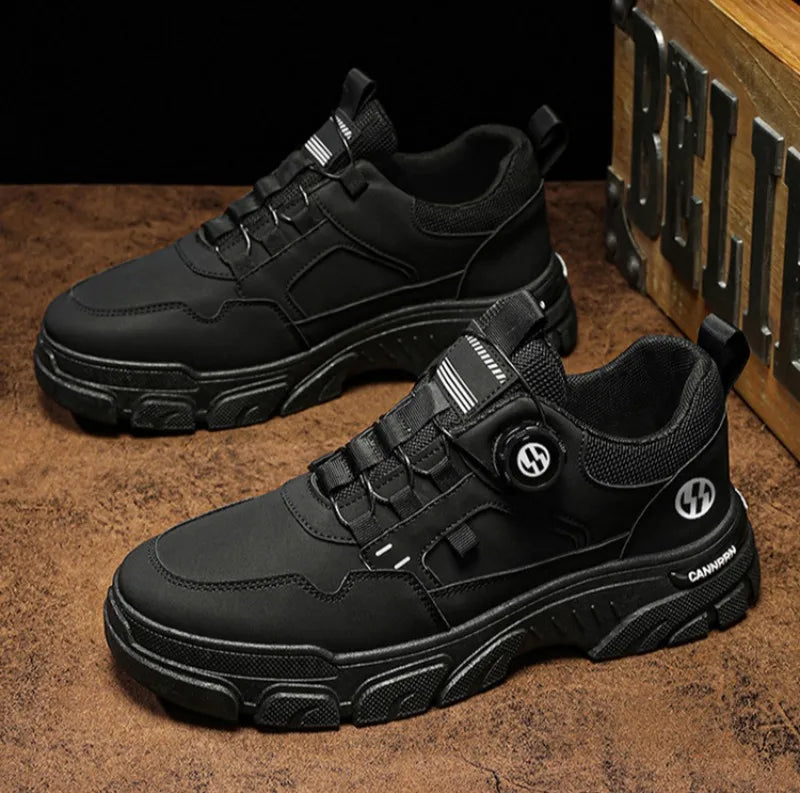 Sneakers Man Spring Trend Hot Sale Comfort Soft Soled Casual Shoes for Fashion Rotating Button Male Work Boots Zapatillas Hombre