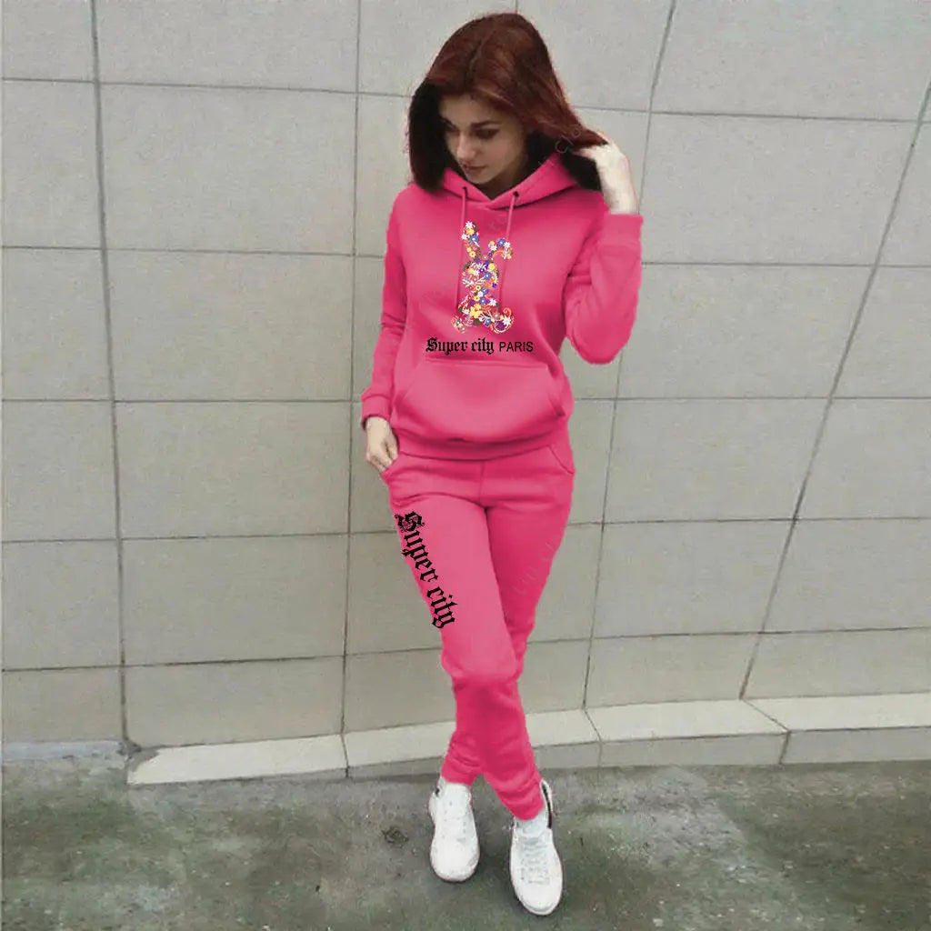 Women's Sets Hoodies Pants 2pcs Suit Aesthetic Sports Jogging Home Outdoor Fashion High quality Clothes Women Tracksuit Winter