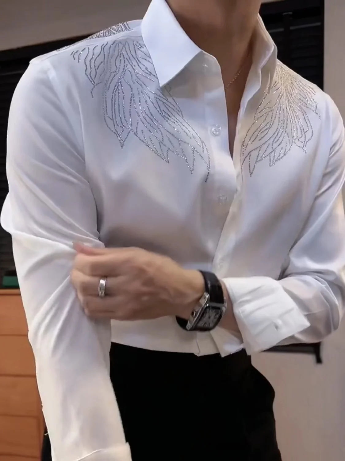 Advanced and Craftsmanship Men's Shirt 2023 New Style Yapi Gentleman Handsome Charm Maillard Western Style Shirt