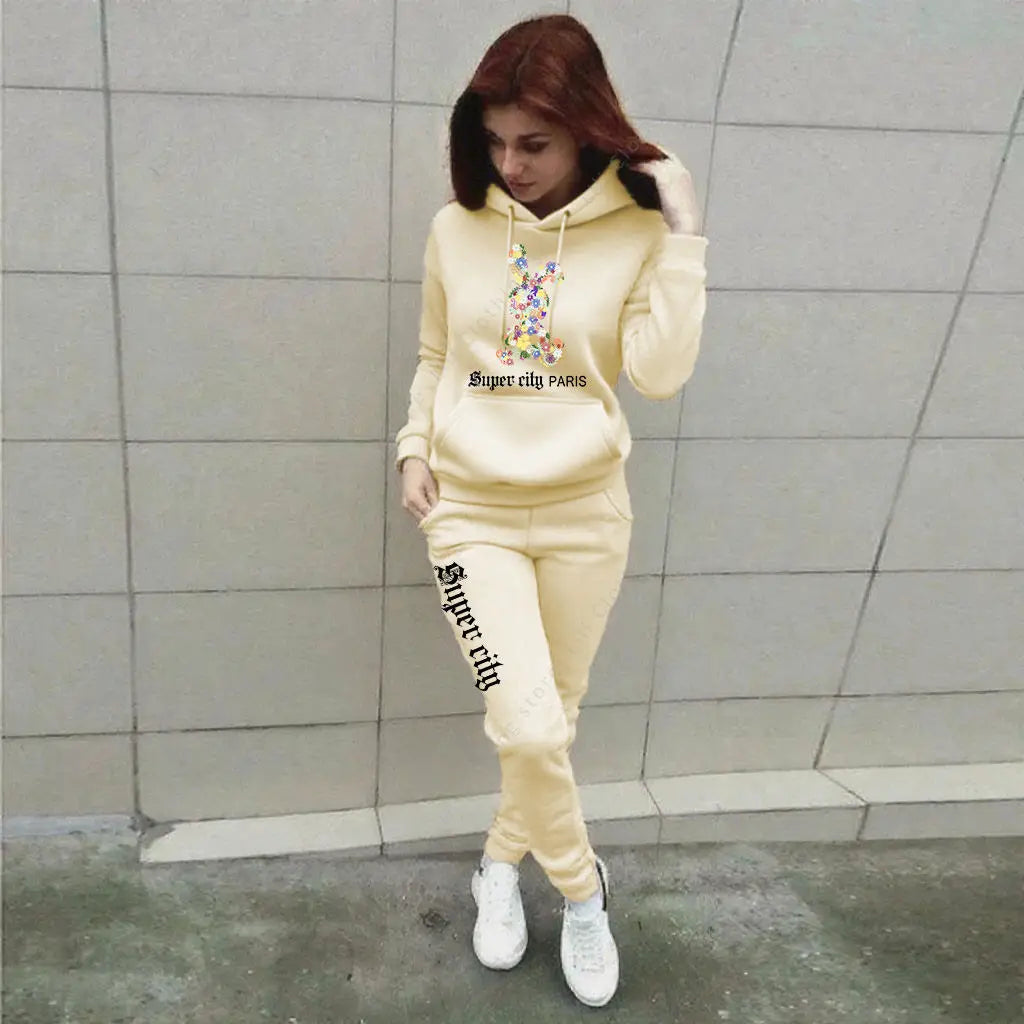 Women's Sets Hoodies Pants 2pcs Suit Aesthetic Sports Jogging Home Outdoor Fashion High quality Clothes Women Tracksuit Winter