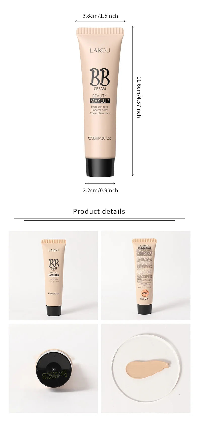 6-color optional concealer BB cream 30ml natural facial concealer primer