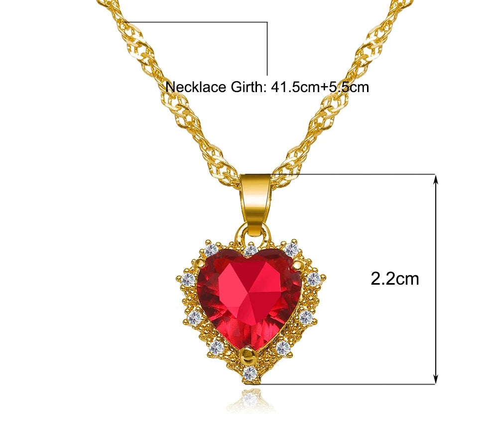 G&D Exquisite Lana Del Rey Necklace Majestic Princess Collection Ruby Crystal Heart Choker for Elegant Ladies Perfect Jewelry
