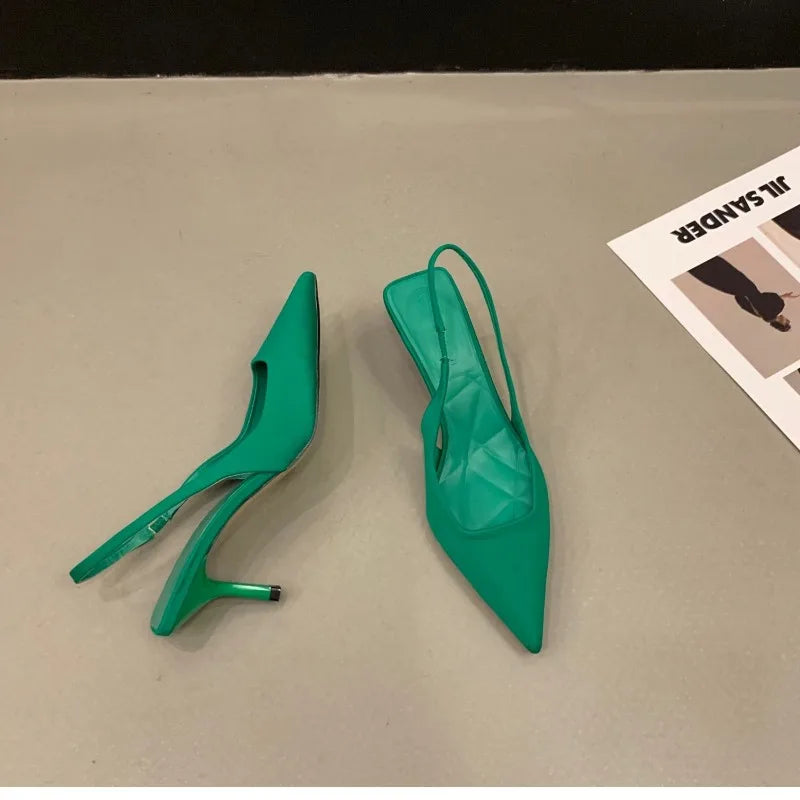 Ladies Shoes 2024 High Quality Slip on Women's Pumps Autumn Pointed Toe Solid Fashion Shallow Mouth High Heels