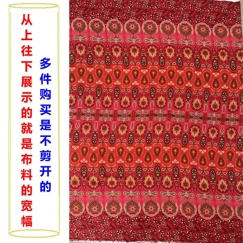 Summer Printed Rayon Fabric Soft Comfortable By The Meter for Women\'s Dress Shirts Diy Sewing Cloth Flowers Breathable Green