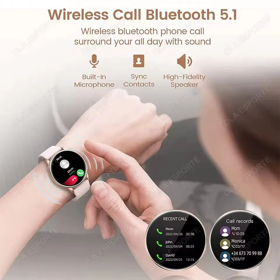 2025 New Women SmartWatch Bluetooth Call Lady Watches Sport Waterproof  Heart Rate  Sleep Smart Watch for  Women Present Gift