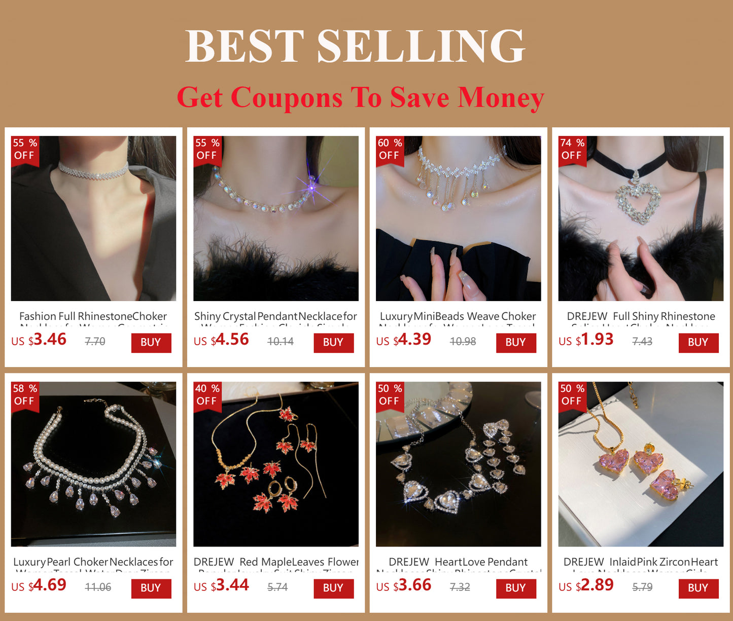 DREJEW Inlaid Green Crystal Necklaces Stud Earrings Jewelry Set For Women Luxury Necklace and Earring with Rhinestones For Party