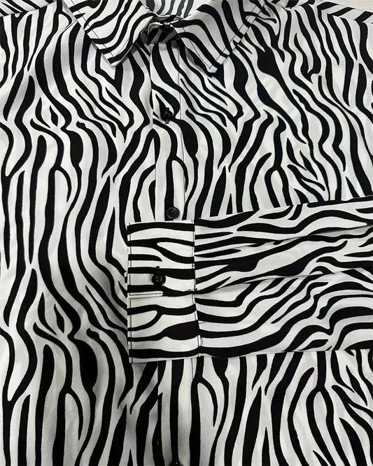 2024 Fashion Leopard Print Men's Long Sleeve Shirt Fashion Casual Button Lapel Tops Men's Spring  Autumn Top Men's Shirt