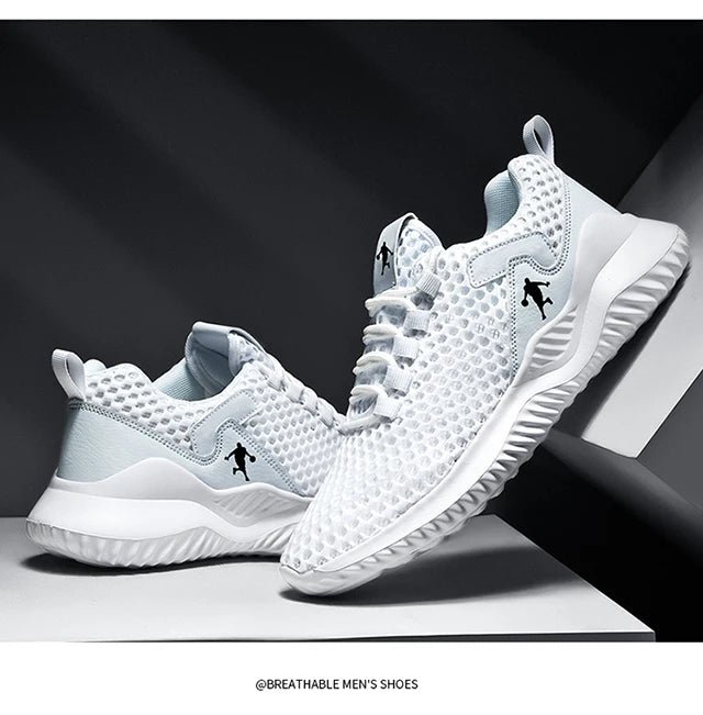 Men Sneakers Lightwhite Breathable Running Shoes for Men Mesh Summer Lace-Up Outdoor Walking Shoe Zapatillas De Deporte