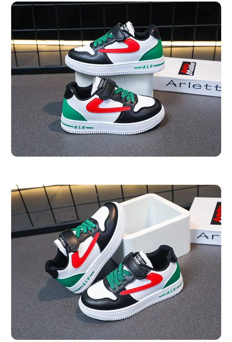 Children's Rotating Button Sports Shoes Breathable Mesh Single Net Shoe Summer New Arrival Middle Large Children Flat Shoes