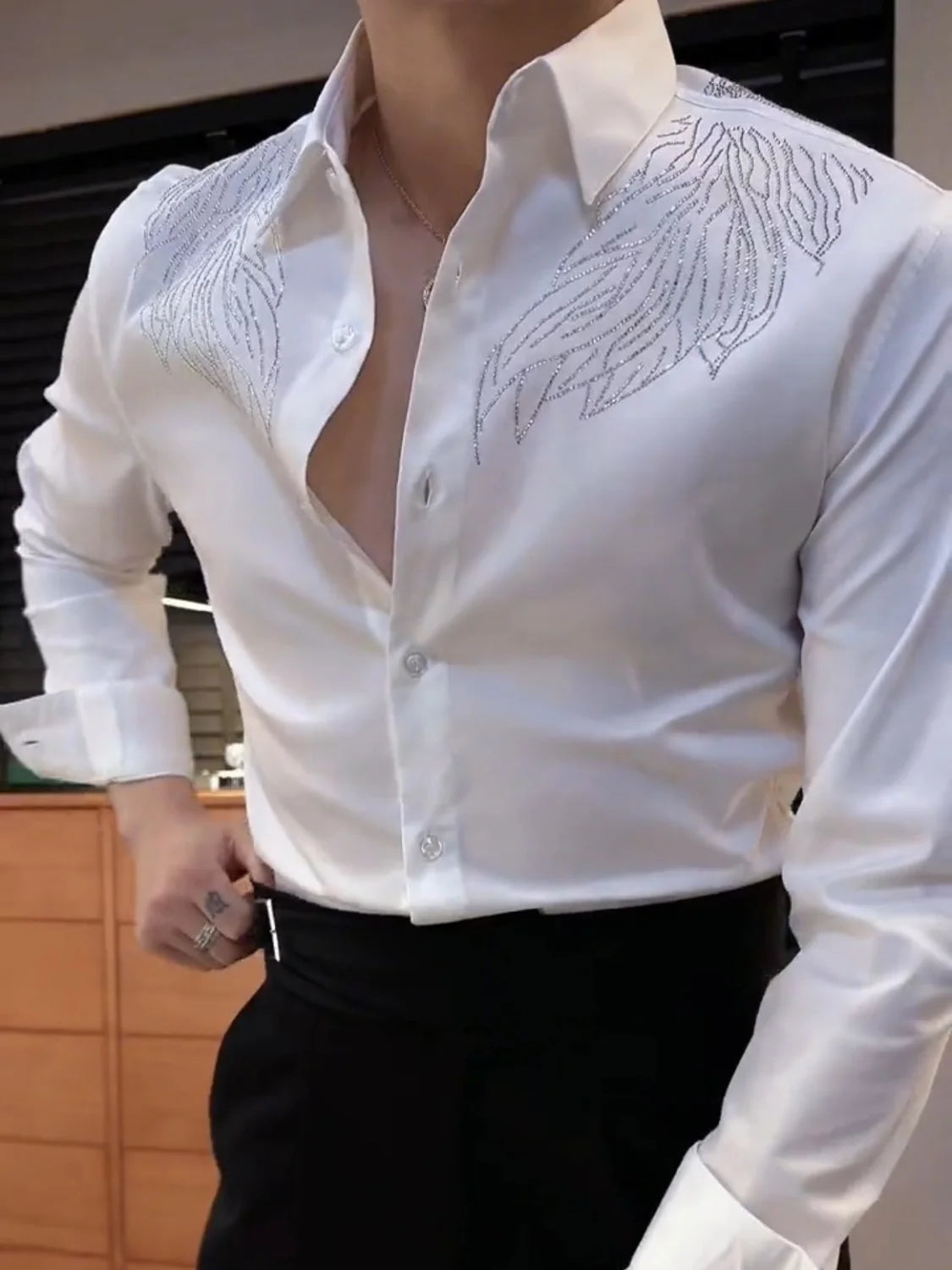 Advanced and Craftsmanship Men's Shirt 2023 New Style Yapi Gentleman Handsome Charm Maillard Western Style Shirt