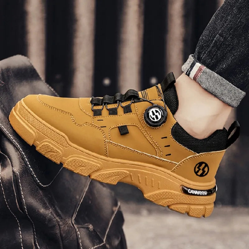 Sneakers Man Spring Trend Hot Sale Comfort Soft Soled Casual Shoes for Fashion Rotating Button Male Work Boots Zapatillas Hombre