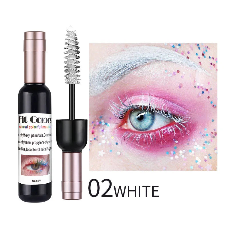 1PC Colorful Eyelash Mascara EyeLashes Extension Curling Lengthen White Purple Cosplay Makeup Glitter Point Diamond Mascara