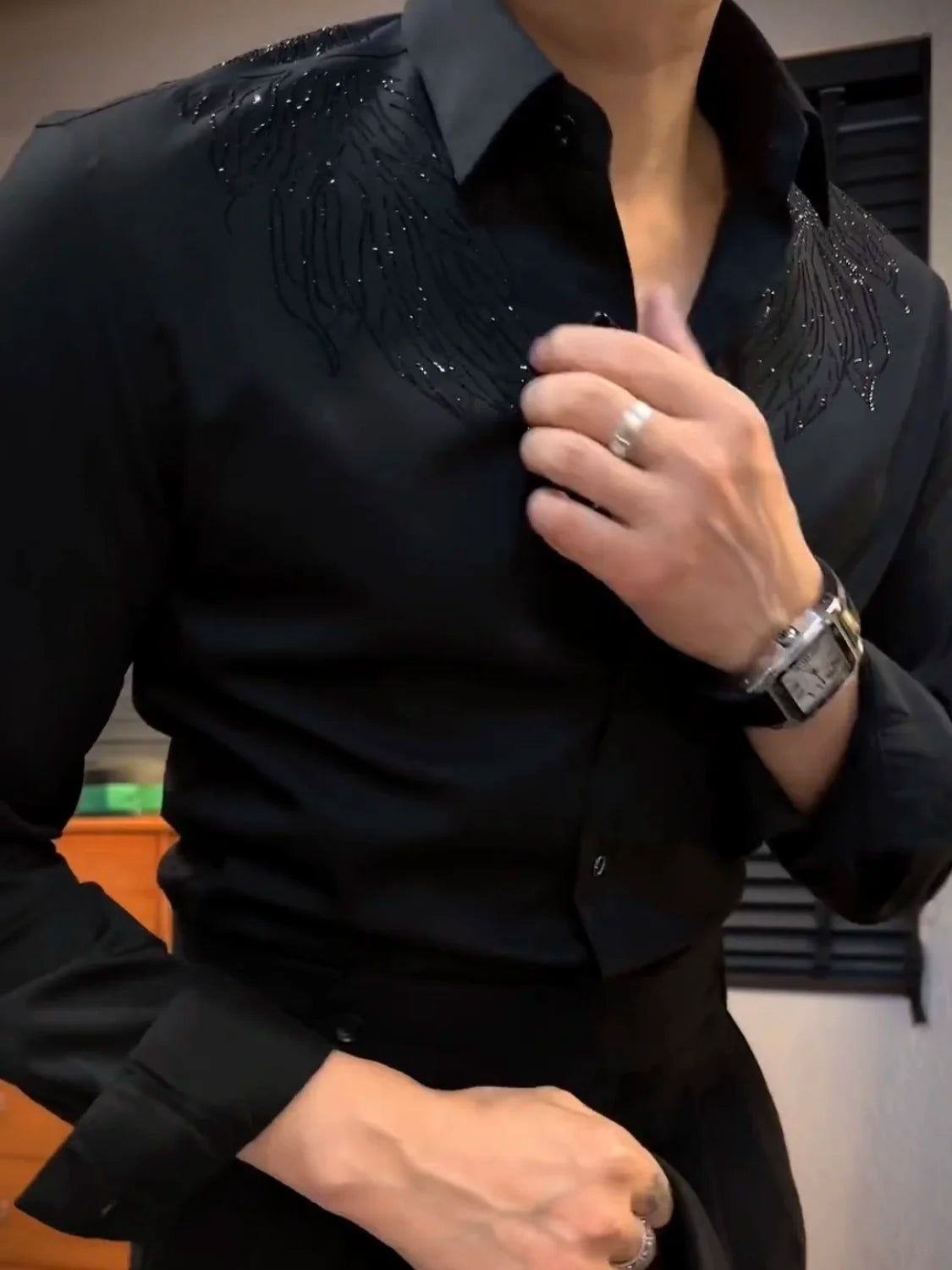 Advanced and Craftsmanship Men's Shirt 2023 New Style Yapi Gentleman Handsome Charm Maillard Western Style Shirt