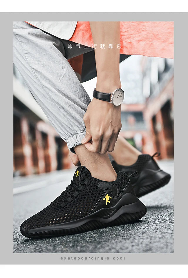 Men Sneakers Lightwhite Breathable Running Shoes for Men Mesh Summer Lace-Up Outdoor Walking Shoe Zapatillas De Deporte