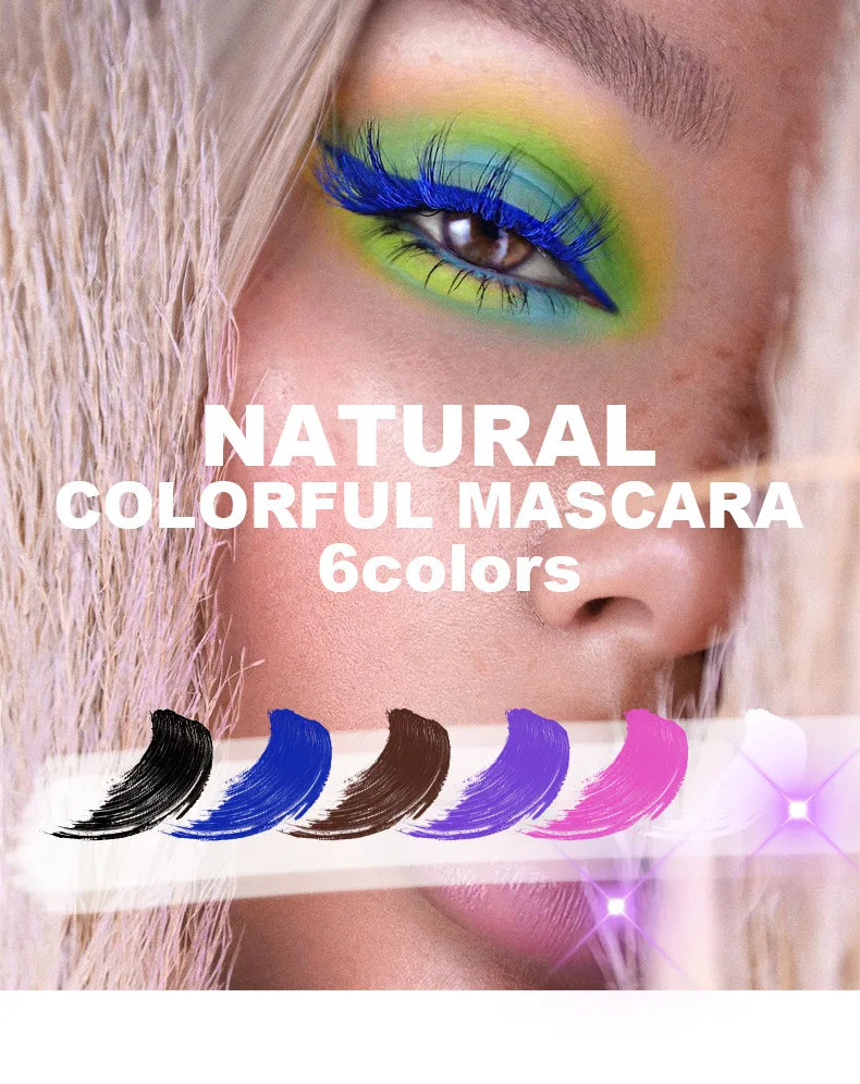 1PC Colorful Eyelash Mascara EyeLashes Extension Curling Lengthen White Purple Cosplay Makeup Glitter Point Diamond Mascara