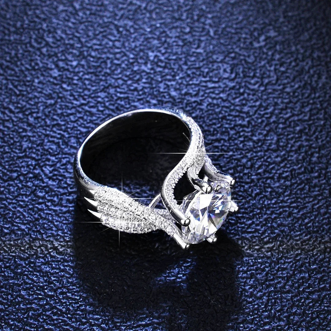 Platinum Pt950 18k 5 Carat Full Moissanite Diamond Rings for Women D Color Wedding Engagement Ring  Gift for Valentine's Day