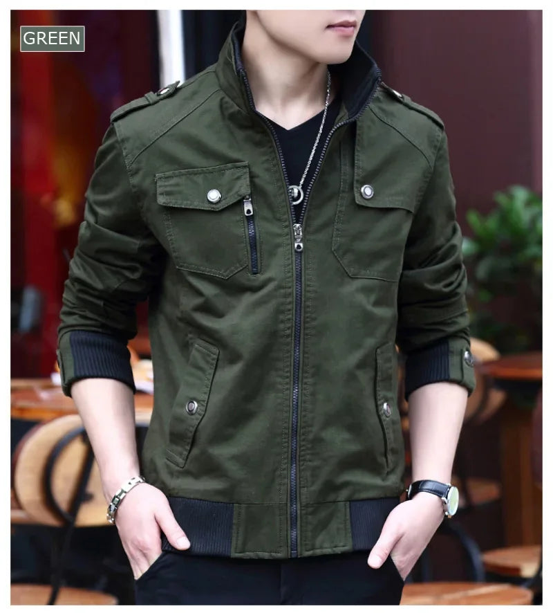 mens cargo jackets New Fashion bomber jacket mens wear simple British style Warm Windproof Jacket and coat baseball jacket male