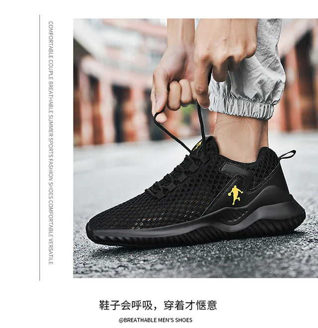Men Sneakers Lightwhite Breathable Running Shoes for Men Mesh Summer Lace-Up Outdoor Walking Shoe Zapatillas De Deporte