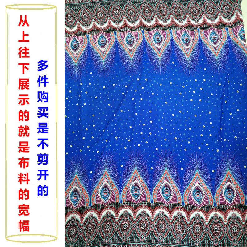 Summer Printed Rayon Fabric Soft Comfortable By The Meter for Women\'s Dress Shirts Diy Sewing Cloth Flowers Breathable Green