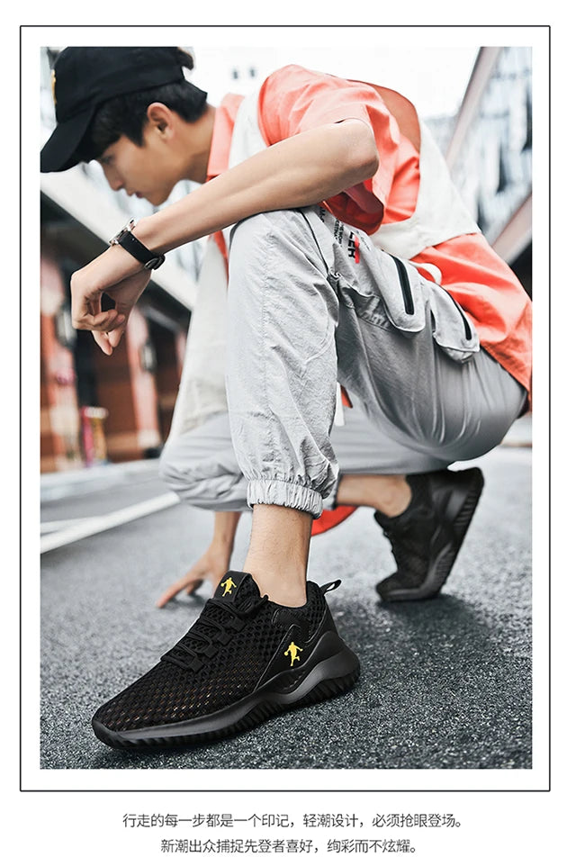 Men Sneakers Lightwhite Breathable Running Shoes for Men Mesh Summer Lace-Up Outdoor Walking Shoe Zapatillas De Deporte