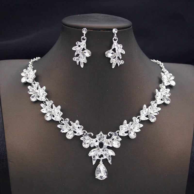 14 Color Fashion Necklace Sets for Women Waterdrop Collar Choker Necklace Earring Jewelry Set for Prom Birthday Bridal Wedding