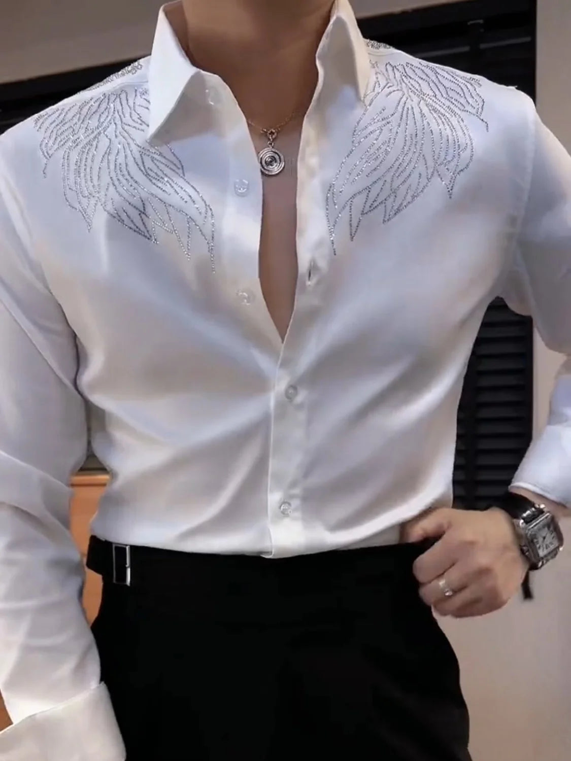 Advanced and Craftsmanship Men's Shirt 2023 New Style Yapi Gentleman Handsome Charm Maillard Western Style Shirt