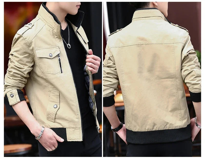 mens cargo jackets New Fashion bomber jacket mens wear simple British style Warm Windproof Jacket and coat baseball jacket male