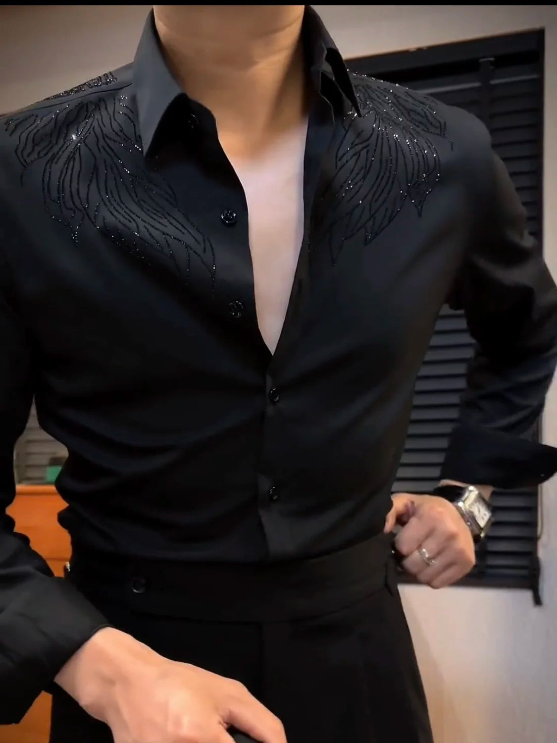 Advanced and Craftsmanship Men's Shirt 2023 New Style Yapi Gentleman Handsome Charm Maillard Western Style Shirt