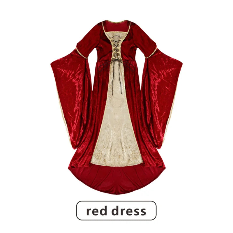 Renaissance Dress for Women Irish Medieval Dresses Victorian Female Costumes Halloween Cosplay Costume Masquerade Party Outf # 1