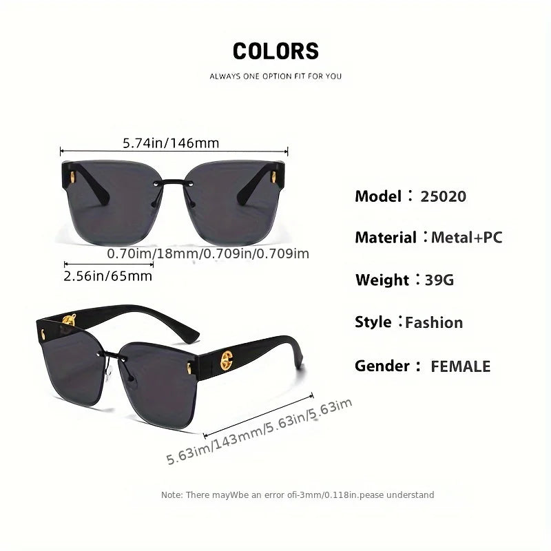 1pcs Fashionable new high-end women's sunglasses gradient color large frame UV resistant sunglasses to modify face shape