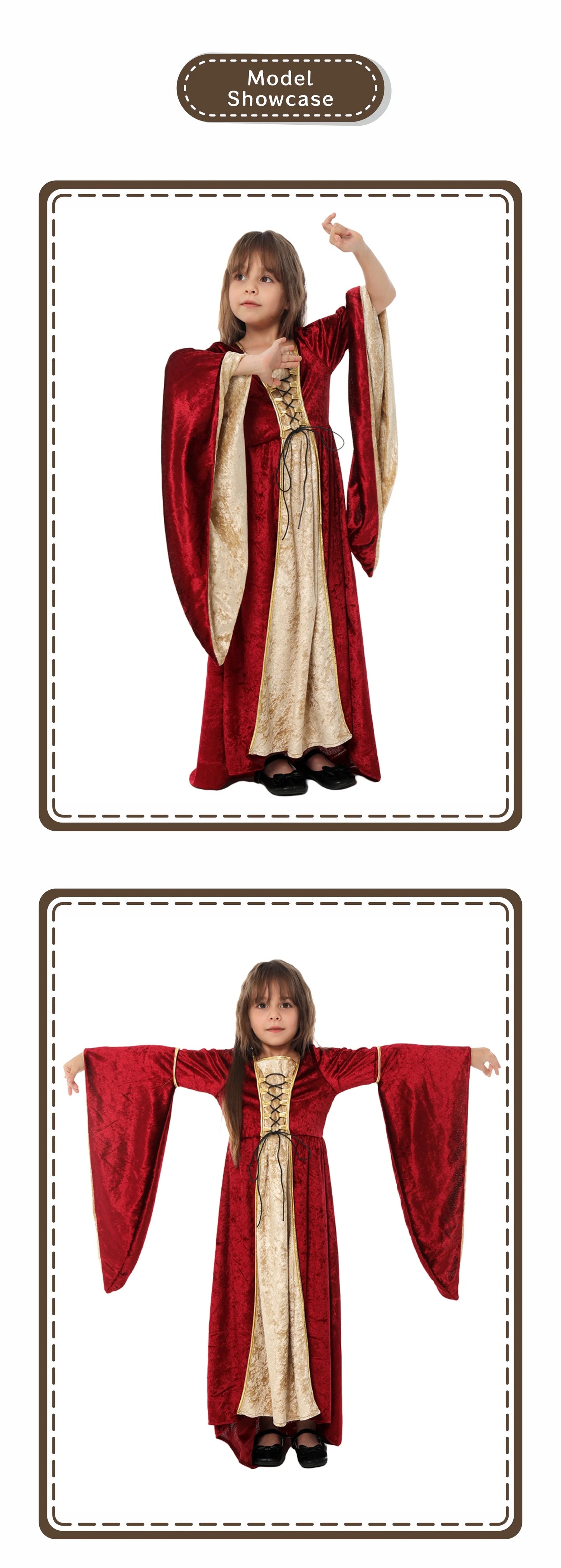 Renaissance Dress for Women Irish Medieval Dresses Victorian Female Costumes Halloween Cosplay Costume Masquerade Party Outf # 1